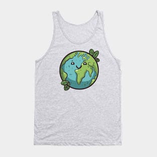 Adorable Planet Earth Character || Smiling Gaia Tank Top